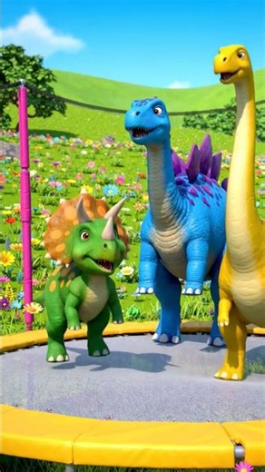 Funny Dinosaurs on a Trampoline! 🦖☀️