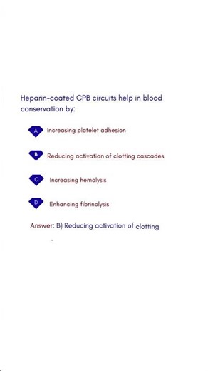 Heparin coated CPB circuits help in blood conservation by #cardiacperfusiontechnology