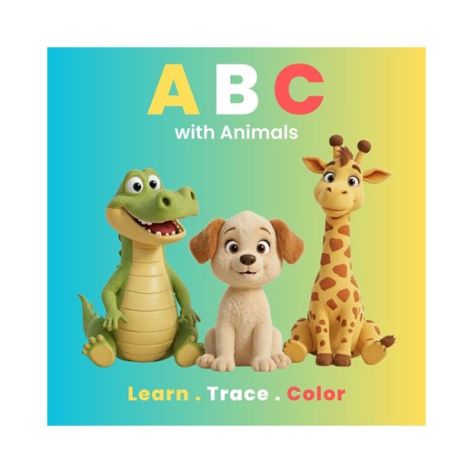 ABC With Animals Learn Trace Color Alphabet Activity Book for Kids Printable Preschool Workbook - Etsy