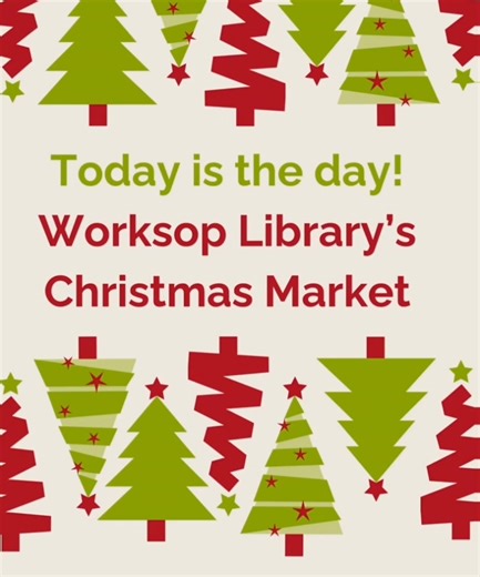 Finally today is the day Worksop Library opens its doors to our stallholders for our Christmas Market. The Saturday Children's Club will not take place but we have lots of other activities and the badge machine makes a welcome return today. Ukulele music and a fantastic school choir! The coffee shop has special festive offerings, and erm lots of stalls 😁 | Inspire Worksop Library