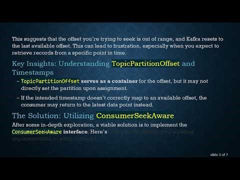 Mastering Kafka: Using TopicPartitionOffset with SeekPosition.Timestamp Effectively