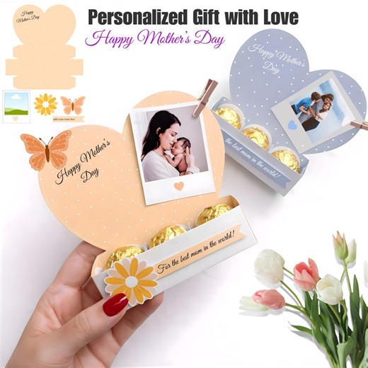 Personalized Mom Gift Box – DIY Chocolate & Candy, Editable Canva Template, Party Favor for Mothers Day Mothers Gift Diy Chocokate Bng Canva - Etsy