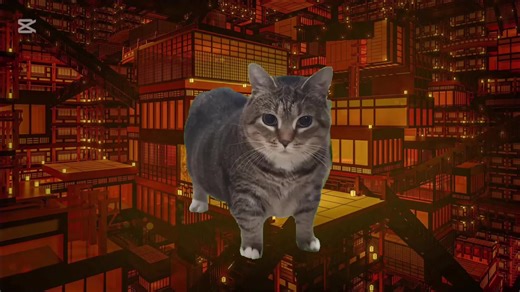 Cute Cat Singing Along to Infinity Castle Theme