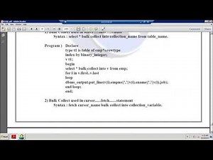 PLSQL Class 21 How to work with BULK COLLECT u0026 BIND in PLSQL YouTube