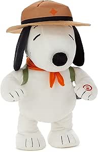 Hallmark Peanuts Beagle Scouts Snoopy Plush with Sound and Motion, 12"