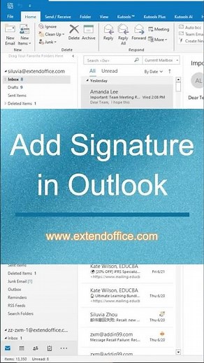 How to add signature in Outlook?