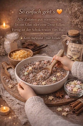 Schokotraum für Kinder - Badesalz einfach selber machen 🍫✨