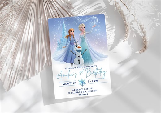 Frozen Any Age Birthday Invitation Frozen Invitation Princess Elsa Anna Party Invitation Girl Frozen Birthday Invite Theme EDITABLE Digital - Etsy