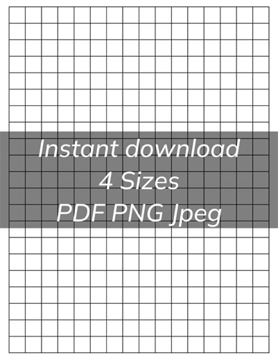 Printable Graph Paper Bundle 2, 3, 4, 5 Squares per Inch PDF PNG Jpeg Download Math Kids - Etsy