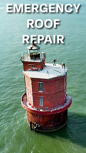 Emergency roof repair at the lighthouse! 💡🏠#chesapeakebay #lighthouse #projectlighthouse #restoration | Project Lighthouse