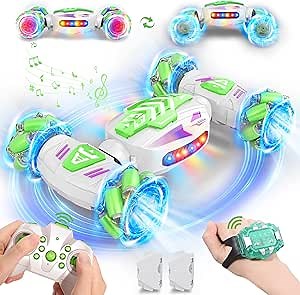 Gesture Sensing RC Stunt, Remote Control Car 360° Rotating 4WD 2.4Ghz RC Cars Transform Hand Controlled Car Toys with Light & Music, Best Gifts for Boys Age 6-7 8-12