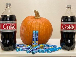DIET COKE & MENTOS EXPLOSION IN PUMPKIN! Halloween edition! Day 3 of dressing up for halloween..I'm a pickle. | Brandon Farris