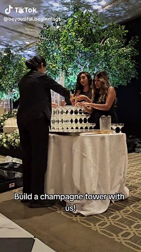 Because no wedding is complete without a little *drama*... and a lot of champagne! 🥂✨ #ChampagneTower #WeddingGoals #weddingday #wedding #weddingplanner #torontoweddingplanner