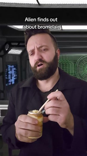 Alien takes a bite and instantly dissolves