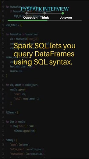 PySpark Interview Question #49 What is Spark SQL?