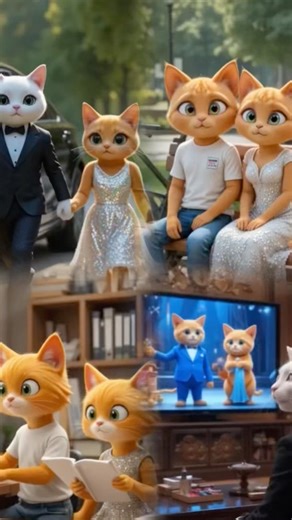 Will money wins over love? Wealthy and poor cat love story…#shorts #cat #aicatvideo #aicatstories