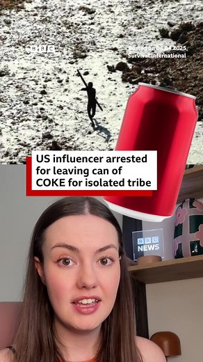 Mykhailo filmed his visit to the island, where he left a can of coke and a coconut. #SentinelIsland #MykhailoViktorovychPolyakov #RemoteIsland #Tribe #IndianOcean #Influencer #SurvivalInternational #BBCNews