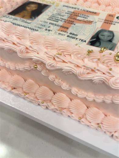 Whiskful Thinking Bakery | License to celebrate unlocked 🎉💗 Loved creating this custom driver’s license cake with blush vintage piping and gold details. Edible images... | Instagram
