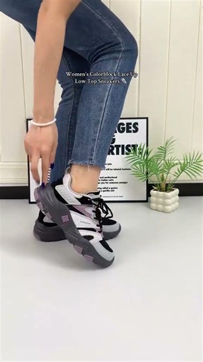 Women's Colorblock Lace Up Low Top Sneakers #womensneakers... #Shorts #momicasophia