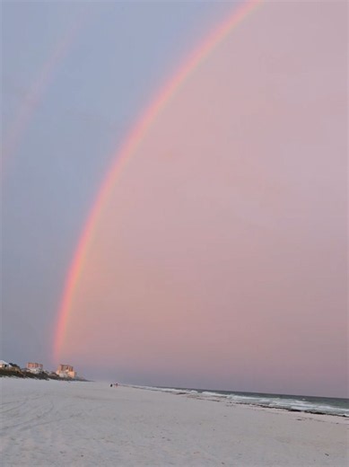 POV: the beach is showing off. 🌈🌈🌊 Full double rainbow #rainbow #beach #florida #pensacola #pensacolabeach
