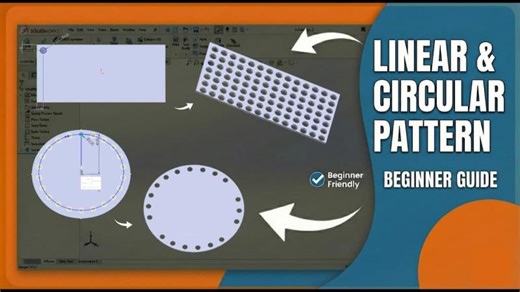 Linear Circular Pattern in SolidWorks | Beginner Guide | Sanket Prajapati