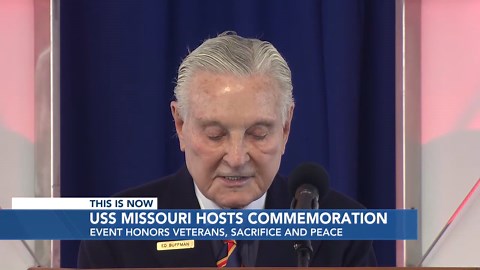Ceremony held at USS Battleship Missouri to commemorate 80 years since WWII ended