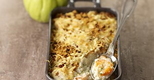 Gratin de christophine, sauce béchamel au roquefort