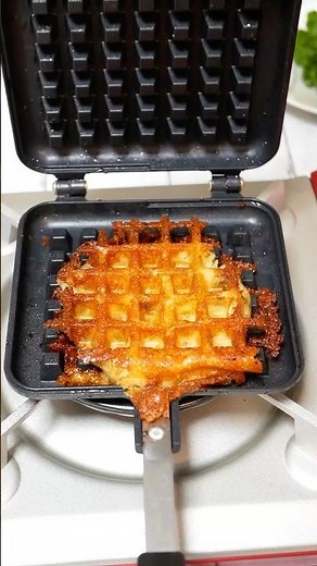 Crispy potato cheese made in a waffle maker! #easyrecipe #recipe #cooking