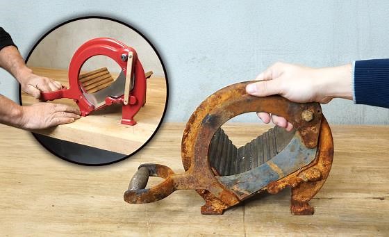 Rusty bread cutter restoration