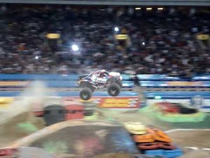 Monster jam world finals 2009 Nitro Circus Monster Truck Driven by Travis Pastrana Freestyle