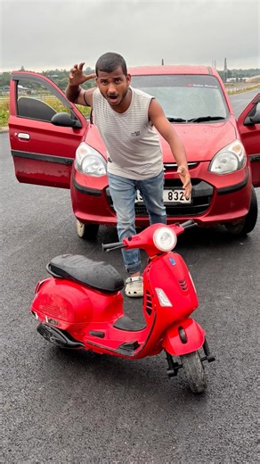 Remote control Rc red Vespa scooter and Suzuki alto car testing 😍