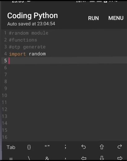 @sanjaycomputerclasses on Instagram: "OTP generate using python random function . Learn python from scratch . Python सीखें शुरू से ।"