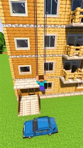 How many ropes will save steve from falling #minecraft #reelsvideo | Jaizen Gaming