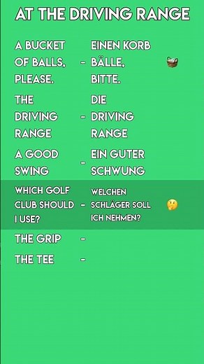 German Phrases for the Driving Range 🏌️‍♂️ Golf Vocabulary