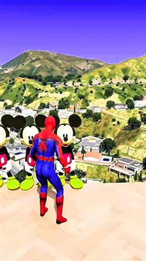 GTA 5 Epic Venom vs Spider-Man Rainbow Bridge Battle Minions Chaos #gtavicecity #shorts #gtavpc