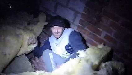 Moment knifeman who left his victim for dead caught hiding under loft insulation
