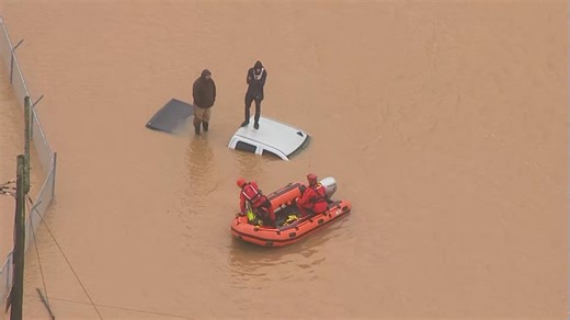 Aerial footage of Lewis County flooding
