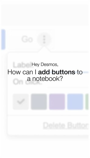 Add a new level of interactivity to your Desmos notebook using actions and buttons. What question should we answer next? #heydesmos #askdesmos #desmostips #desmosnotebook #mathstudent