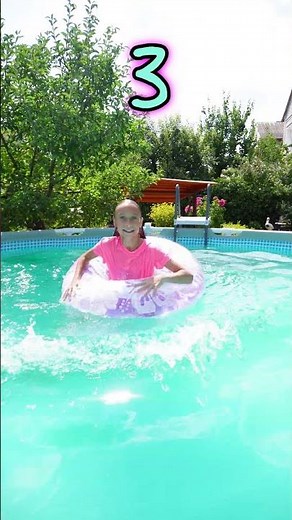 5 tricks in a swimming pool with Swim ring #shorts