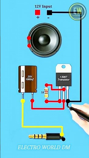 🔊 DIY Powerful Audio Amplifier Using 13007 Transistor | 12V Simple Sound Booster Circuit 🎵
