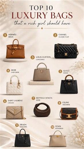 Top 10 Luxury Bags Every Rich Girl Should Have ✨👜 #luxurylifestyle #luxuryfashion #top10 #handbags