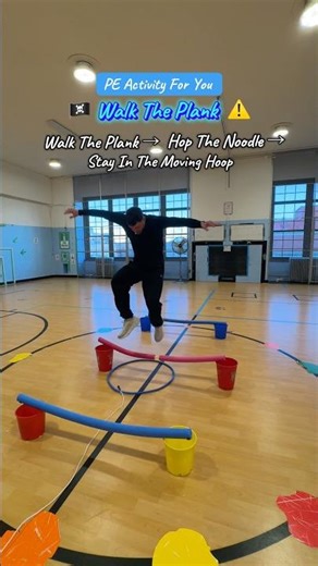 Walk the Plank… who survives the challenge? #teacher #activitiesforkids #physicaleducation #agility