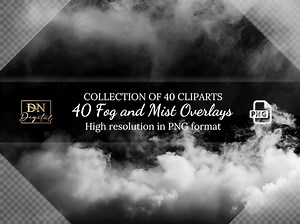 40 Fog and Mist Overlays Clipart Collection • High-resolution Transparent Pngs Clip Art for Creative Projects •overlays for Mystical Designs - Etsy