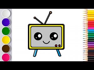 How to Draw a Cute TV Step-by-Step | Easy Drawing for Kids