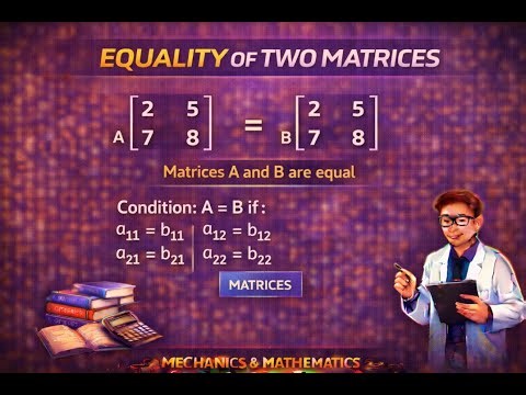 Equality of Two Matrices Explained with Examples