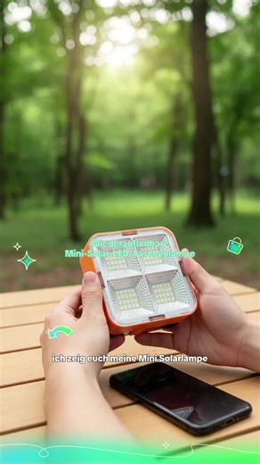 Mini Solar Taschenlampe, tragbares LED-Licht mit Magnetbasis, USB aufladbar, ideal für Camping, Nachtmärkte, Reisen #smarthome #techgadgets #pcgadgets #technikgadget #dmmusthave #gadgetshow #elotrixhighlights #flashlight #laserpen #glowupprodukte