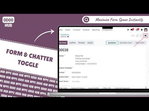 Odoo Form & Chatter Toggle | Hide/Show Chatter in Odoo | One Click Full Screen Form View | Odoo Hub