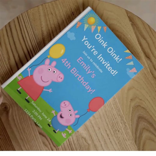 Editable Peppa Pig Birthday Invitation: Printable Party Invite (digital Download) - Etsy