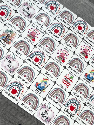 Personalised Teacher Coaster Gift | Thank You Teacher Present | End of Term Teacher Gift | Custom Name Coaster | Cheap Teacher Gift UK - Etsy