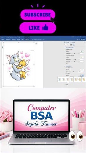 “1 Click Me Image Black & White 😱 | MS Office Hidden Trick You Didn’t Know!”